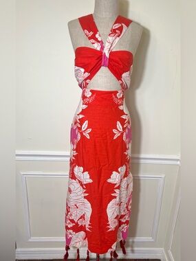 Farm Rio NWT Pink Soft Garden Halter Dress